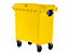 Conteneur à déchets 4 roues en plastique conforme à la norme DIN EN 840 - capacité 770 l - rouge, 5 pièces et +