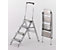WAKÜ Alu-Klapptreppe - Stufen Aluminium geriffelt - ohne Sicherheitsbügel, 2 Stufen