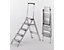 WAKÜ Alu-Klapptreppe - Stufen Aluminium geriffelt - ohne Sicherheitsbügel, 2 Stufen