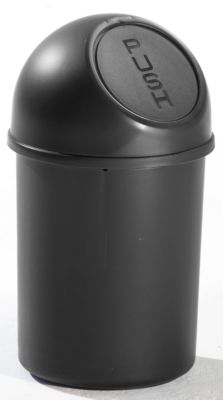 Image of helit Push-Abfallbehälter mit 6 Liter Volumen aus Kunststoff - VE 6 Stk - schwarz