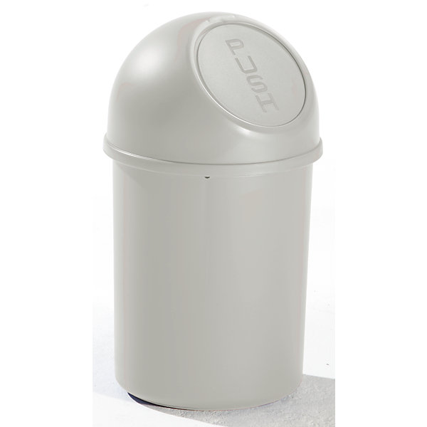 Image of helit Push-Abfallbehälter mit 6 Liter Volumen aus Kunststoff - VE 6 Stk - lichtgrau