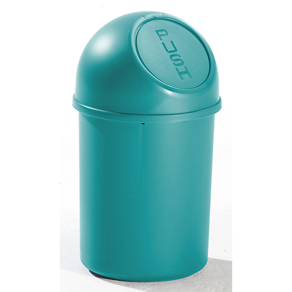 Image of helit Push-Abfallbehälter mit 6 Liter Volumen aus Kunststoff - VE 6 Stk - grün