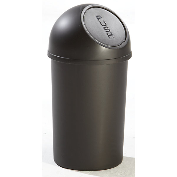 Image of helit Push-Abfallbehälter Höhe 490 mm - aus Kunststoff Volumen 13 Liter VE 6 Stk - schwarz