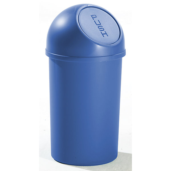 Image of helit Push-Abfallbehälter Höhe 490 mm - aus Kunststoff Volumen 13 Liter VE 6 Stk - blau