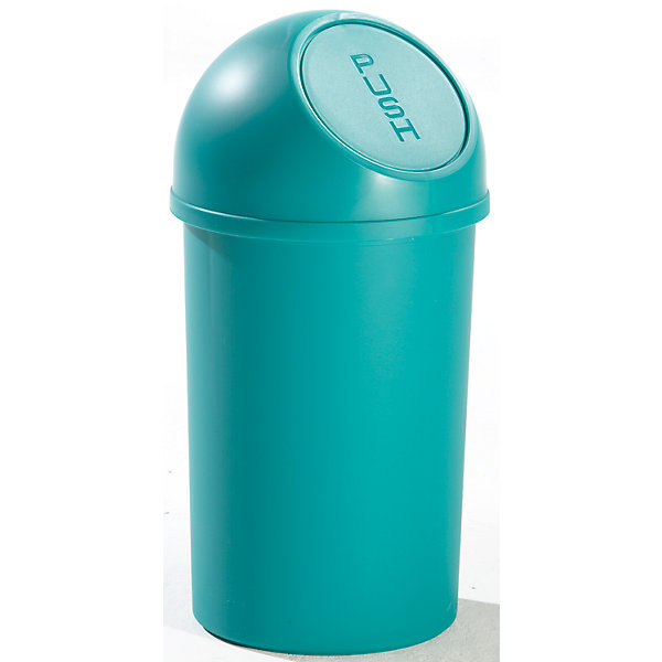 Image of helit Push-Abfallbehälter Höhe 490 mm - aus Kunststoff Volumen 13 Liter VE 6 Stk - grün