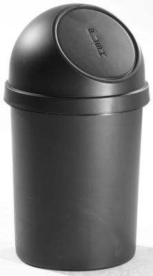 Image of helit Push-Abfallbehälter mit VE 2 Stück - aus Kunststoff Volumen 45 Liter Höhe 700 mm - schwarz
