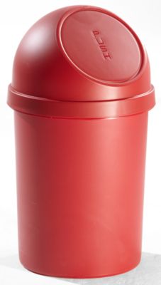 Image of helit Push-Abfallbehälter mit VE 2 Stück - aus Kunststoff Volumen 45 Liter Höhe 700 mm - rot
