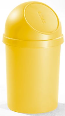 Image of helit Push-Abfallbehälter mit VE 2 Stück - aus Kunststoff Volumen 45 Liter Höhe 700 mm - gelb