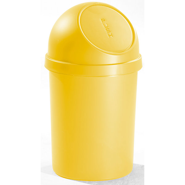 Image of helit Push-Abfallbehälter mit VE 2 Stück - aus Kunststoff Volumen 45 Liter Höhe 700 mm - gelb