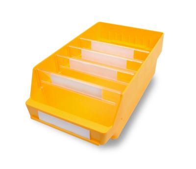 Image of STEMO Regalkasten aus hochschlagfestem Polypropylen - gelb - LxBxH 400 x 240 x 150 mm VE 10 Stk