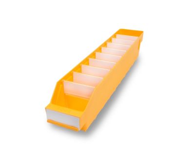 Image of STEMO Regalkasten aus hochschlagfestem Polypropylen - gelb - LxBxH 500 x 90 x 95 mm VE 40 Stk