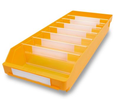 Image of STEMO Regalkasten aus hochschlagfestem Polypropylen - gelb - LxBxH 600 x 240 x 95 mm VE 15 Stk