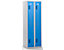 QUIPO Vestiaire - largeur 600 mm, 2 compartiments de 298 mm, dispositif porte-cadenas - corps gris clair / portes bleu clair