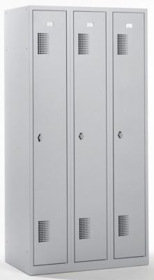 QUIPO Garderobenschrank - Breite 900 mm, 3 Abteile à 298 mm, mit Vorhängeschlossvorrichtung