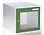 QUIPO Casiers verrouillables vitrés - h x l x p 350 x 400 x 450 mm - cadre de porte vert réséda RAL 6011