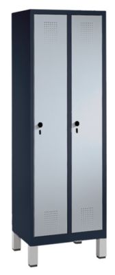Image of CP Garderobenschrank mit Kunststoff-Füßen - Abteilbreite 300 mm HxBxT 1850 x 600 x 500 mm - schwarzgrau / weißaluminium