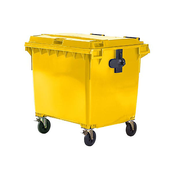 Image of Kunststoff-Großmüllbehälter nach DIN EN 840 - Volumen 1100 l - gelb ab 5 Stk