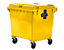 Conteneur à déchets 4 roues en plastique conforme à la norme DIN EN 840 - capacité 1100 l - vert