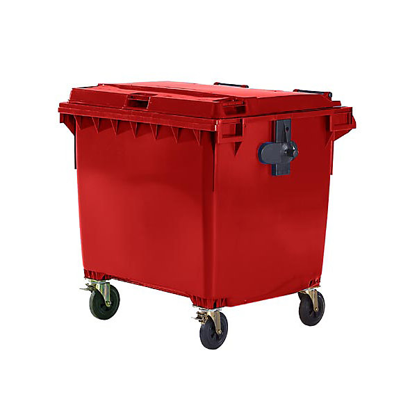 Image of Kunststoff-Großmüllbehälter nach DIN EN 840 - Volumen 1100 l - rot