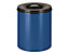 Papierkorb, flammverlöschend - Inhalt 80 l, Höhe 550 mm - Korpus kobaltblau RAL 5013 / Löschkopf schwarz RAL 9011