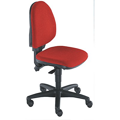 Topstar Standard-Drehstuhl - ohne Armlehnen, Rückenlehne 450 mm - Stoff rot, Gestell schwarz, ab 2 Stück