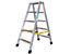 ZARGES Stufen-Stehleiter aus Alu, beidseitig begehbar - Stahlscharniere robust, 2 x 3 Stufen