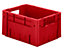 EURO-Behälter | Polypropylen | Inhalt 17,5 l | LxBxH 400 x 300 x 210 mm | Wände geschlossen | Boden geschlossen | Rot | VE 4 Stk