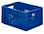Schwerlast-Euro-Behälter, Polypropylen - Inhalt 17,5 l, LxBxH 400 x 300 x 210 mm, Wände durchbrochen - Boden geschlossen, blau, VE 4 Stk