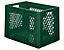 Schwerlast-Euro-Behälter, Polypropylen - Inhalt 80 l, LxBxH 600 x 400 x 420 mm, Wände durchbrochen - Boden geschlossen, grün, VE 2 Stk