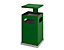Abfallsammler für außen, mit Aschereinsatz und Schutzdach - Behälterinhalt ca. 80 l - moosgrün