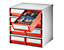 Lockweiler Schubladenmagazin, Gehäuse-Traglast 75 kg - HxBxT 395 x 380 x 300 mm, 8 Schubladen - Schubladen rot