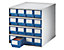Lockweiler Schubladenmagazin, Gehäuse-Traglast 75 kg - HxBxT 395 x 380 x 400 mm, 16 Schubladen - Schubladen blau