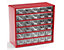 Casier pour vis | Rangement petits tiroirs| HxLxP 282 x 306 x 155 mm | 19 compartiments | Rouge carmin | Certeo