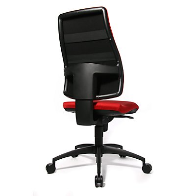 Topstar Chaise pivotante ergonomique, hauteur dossier 680 mm - dossier rembourré - habillage assise rouge clair