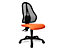 Topstar Siège de bureau, mécanisme de contact permanent et assise plate - sans accoudoirs, dossier en résille noire - habillage assise orange