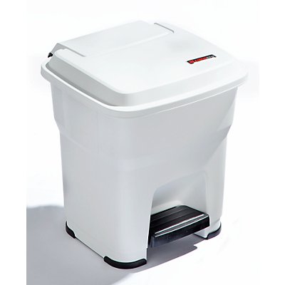 Rothopro Pedal-Abfallsammler mit 35 Liter Volumen - aus Kunststoff - weiß