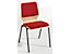 Chaise à coque en bois rembourrée - lot de 4, piétement peint - rembourrage rouge
