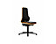 bimos Arbeitsdrehstuhl mit Alugestell - mit Bodengleitern - Kunstleder, Flexband orange