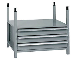 Rayonnage modulaire à tiroirs - avec 3 tiroirs