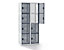 Lochblechspind - Abteil 400 mm, 8 Fächer, für Vorhängeschloss, Türen lichtgrau