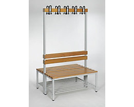 Banc de vestiaire - double face, avec dossier, h x p 1700 x 850 mm