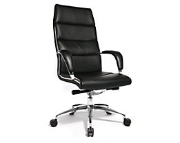 Design-Chefsessel mit Rind-Nappa-Leder Bezug, weicher Softpolsterung und praktischen Rollen