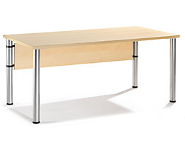VERA Bureau à piétement 4 pieds - hauteur réglable, largeur 1600 mm
