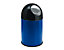 Abfallsammler PUSH - aus Stahlblech, ohne Innenbehälter, Volumen 33 Liter - blau