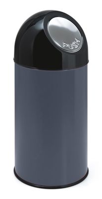 Image of Abfallsammler PUSH - mit 40 Litern Volumen aus Stahlblech Innenbehälter verzinkt - grau