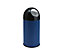 Abfallsammler PUSH - mit 40 Litern Volumen, aus Stahlblech, Innenbehälter verzinkt - blau