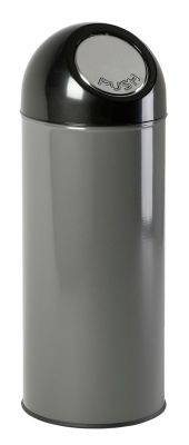Image of Abfallsammler PUSH - aus Stahlblech mit 55 Litern Volumen ohne Innenbehälter - grau