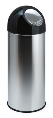 Image of Abfallsammler PUSH - ohne Innenbehälter aus Edelstahl Volumen 55 Liter - rostfrei
