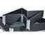 Kunststoffaufsatzrahmen, VE 2 Stk - für Industriepalette 1200 x 1000 mm - diagonal klappbar, mit 4 Scharnieren