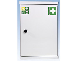 Armoire à pharmacie conforme à la norme DIN 13169 - à 1 porte, blanc, h x l x p 560 x 360 x 200 mm